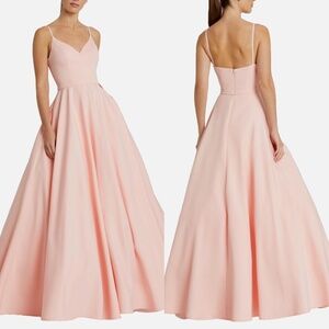 NEW IEENA For Mac Duggal BLUSH Classic A-LINE V-Neck CREPE Wedding BALL GOWN 0